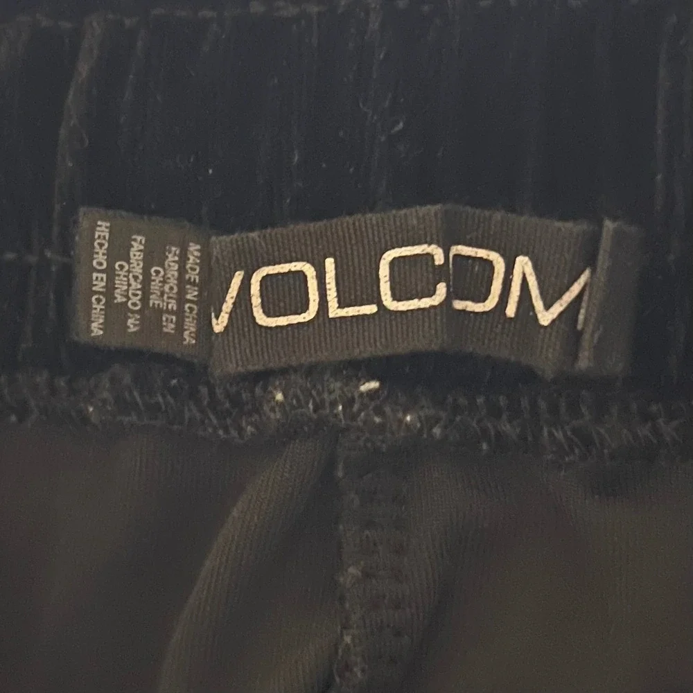 Volcom Mens Black Velvet Track Pants Grey Side Stripe Ankle Zip Small B1141703